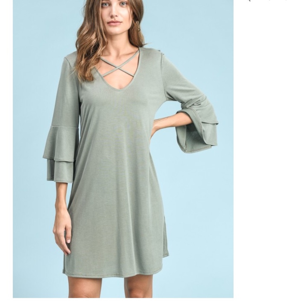 SOLD OUT***First Love NEW Boutique dress knit sage